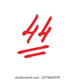 44 points test result illustration, forty four points final exam score
