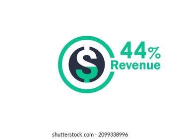 44% revenue design vector image