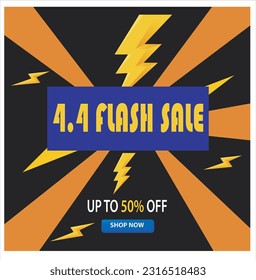 4.4 sale editable text style effect themed april sales promotion