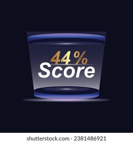 44% Score Sign Designed to catch the  and illustration  combination in blue Vector illustration background design.