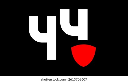 44 Shield Red Modern Simple Protect Logo