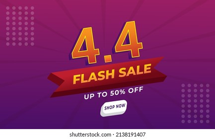 4.4 Shopping day sale banner background for retail business promotion vector illustration 