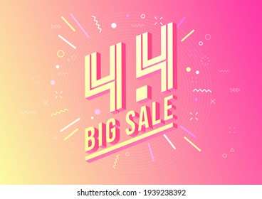 4.4 Shopping day sale poster or flyer design. 4.4 Crazy sales online.