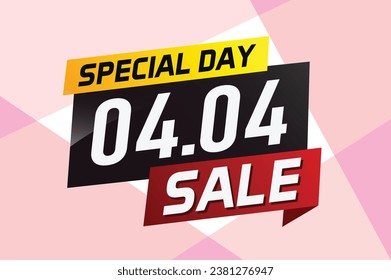 4.4 Special day sale word concept vector illustration with ribbon and 3d style for use landing page, template, ui, web, mobile app, poster, banner, flyer, background, gift card, coupon