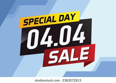 4.4 Special day sale word concept vector illustration with ribbon and 3d style for use landing page, template, ui, web, mobile app, poster, banner, flyer, background, gift card, coupon