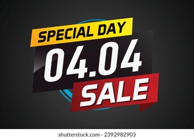 4.4 Special day sale word concept vector illustration with ribbon and 3d style for use landing page, template, ui, web, mobile app, poster, banner, flyer, background, gift card, coupon