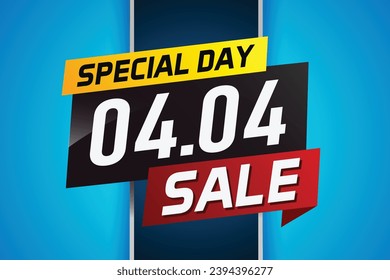 4.4 Special day sale word concept vector illustration with ribbon and 3d style for use landing page, template, ui, web, mobile app, poster, banner, flyer, background, gift card, coupon