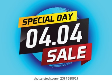 4.4 Special day sale word concept vector illustration with ribbon and 3d style for use landing page, template, ui, web, mobile app, poster, banner, flyer, background, gift card, coupon