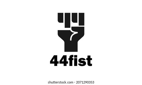 44 word fist vector logo. Finger 44 vector icon