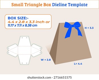 Caixa triangular pequena de 4,4 x 2,8 x 3,3 polegadas