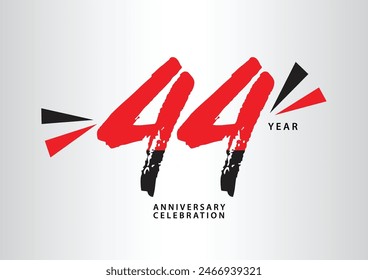 44 year anniversary celebration logotype vector, 44 number design, 44th Birthday invitation, anniversary logo template, logo number design vector, calligraphy font, typography logo, vector design