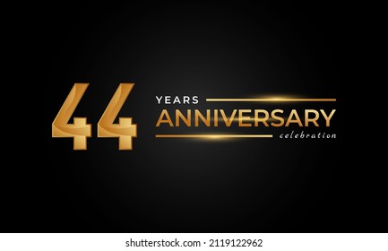 44 Year Anniversary Celebration Shiny Golden Stock Vector (Royalty Free ...