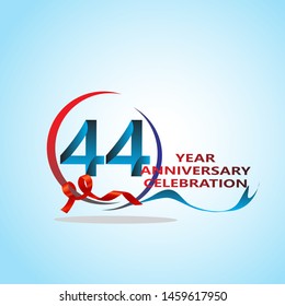 44 Year Anniversary celebration Vector Template Design Illustration