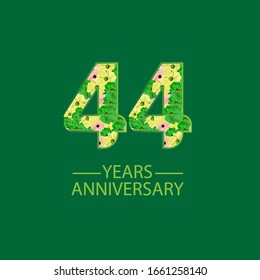 44 Year Anniversary Celebration Vector Template Design Illustration