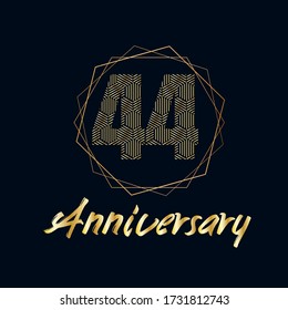 44 year anniversary celebration, vector design for celebrations, invitation cards and greeting cards