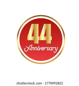 44 year anniversary celebration, vector design for celebrations, invitation cards and greeting cards