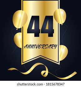 44 year anniversary celebration, vector design for celebrations, invitation cards and greeting cards