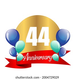 44 year anniversary celebration, vector design for celebrations, invitation cards and greeting cards