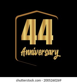 44 year anniversary celebration, vector design for celebrations, invitation cards and greeting cards