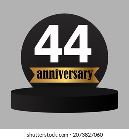 44 year anniversary celebration, vector design for celebrations, invitation cards and greeting cards
