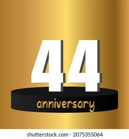 44 year anniversary celebration, vector design for celebrations, invitation cards and greeting cards