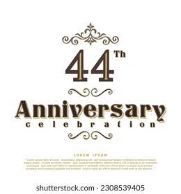 44 Years anniversary celebration 3d vector template design illustration