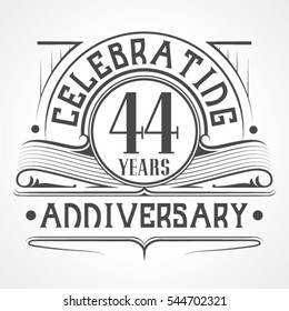 44 Years Anniversary Celebration Design.