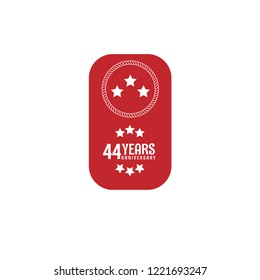 44 years anniversary celebration simple emblem, label, badge, logo,seal. vintage logo, 44 year sign, jubilee, greeting card