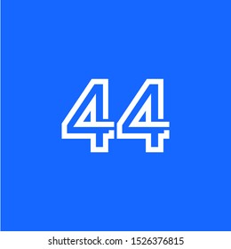 44 Years Anniversary Celebration Vector Template Design Illustration
