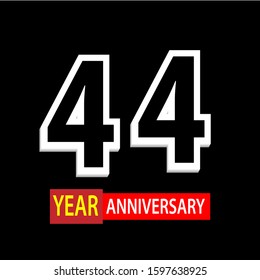 44 Years Anniversary Celebration Vector Template Design Illustration