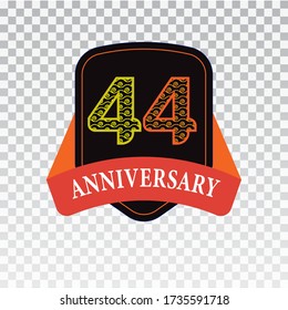 44 Years Anniversary Celebration Vector Template Design Illustration