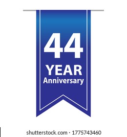 44 Years Anniversary Celebration Vector Template Design Illustration