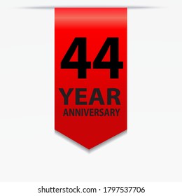 44 Years Anniversary Celebration Vector Template Design Illustration