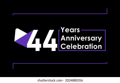 44 Jahre Jubiläumsfeier Vektor Template Design