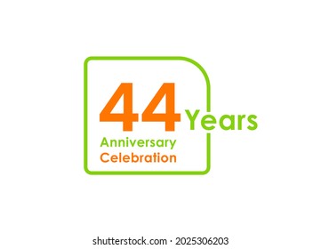 44 Jahre Jubiläum Vector Template Design Illustration
