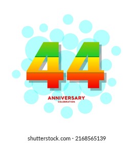 44 Years Anniversary Celebration Vector Template Design Illustration