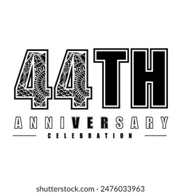 44 años celebración de aniversario Vector Plantilla diseño ilustración