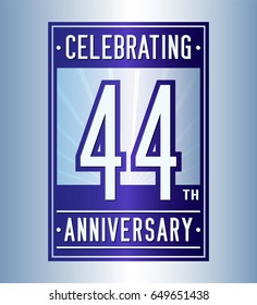 44 years anniversary design template. Vector and illustration