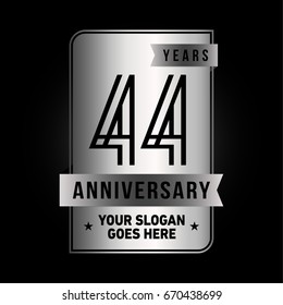 44 years anniversary design template. Vector and illustration.