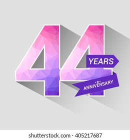 44 Years Anniversary with Low Poly Design