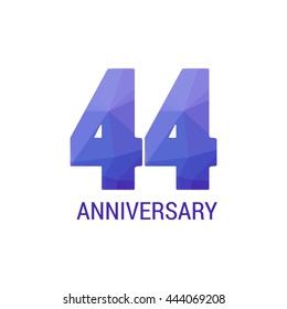 44 Years Anniversary with Low Poly Design