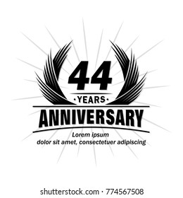 44 years design template. Anniversary vector and illustration template.