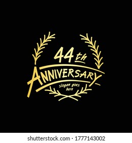 44 years design template. Vector and illustration. 44th years logo.