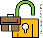 441 - Unlock Flat Vector Icon Design