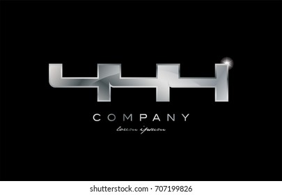 444 metal silver logo number on a black blackground