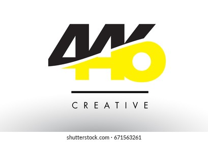 446 Black and Yellow Number Logo Design cut in half.
