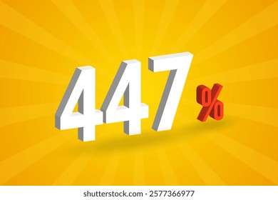 447% discount 3D text for sells and promotion.