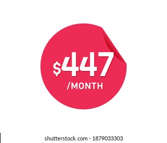$447 Mes de Dólar. 447 USD Pegatina mensual