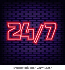 44766 Neon Sign Vector. Neon script. Light banner. Bright colored vector. Vector Illustration