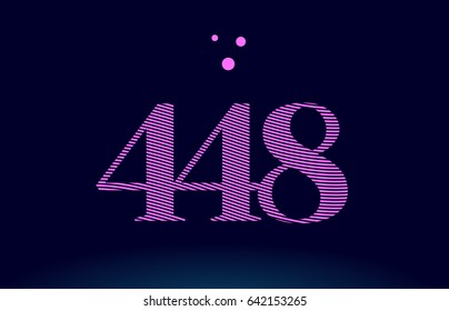 448 number digit logo pink line stripes magenta purple blue font creative text dots company vector icon design
